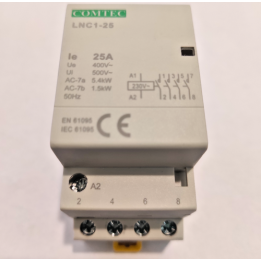CONTATTORE 4 POLI NO 25A BOBINA 230V GUIDA DIN 2 MODULO COMTEC MF0003-00794