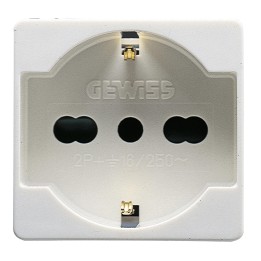 ( promo Stock ) GEWISS GW20246A   PRESA SCIUKO/BIVALENTE 10/16A  GW20246