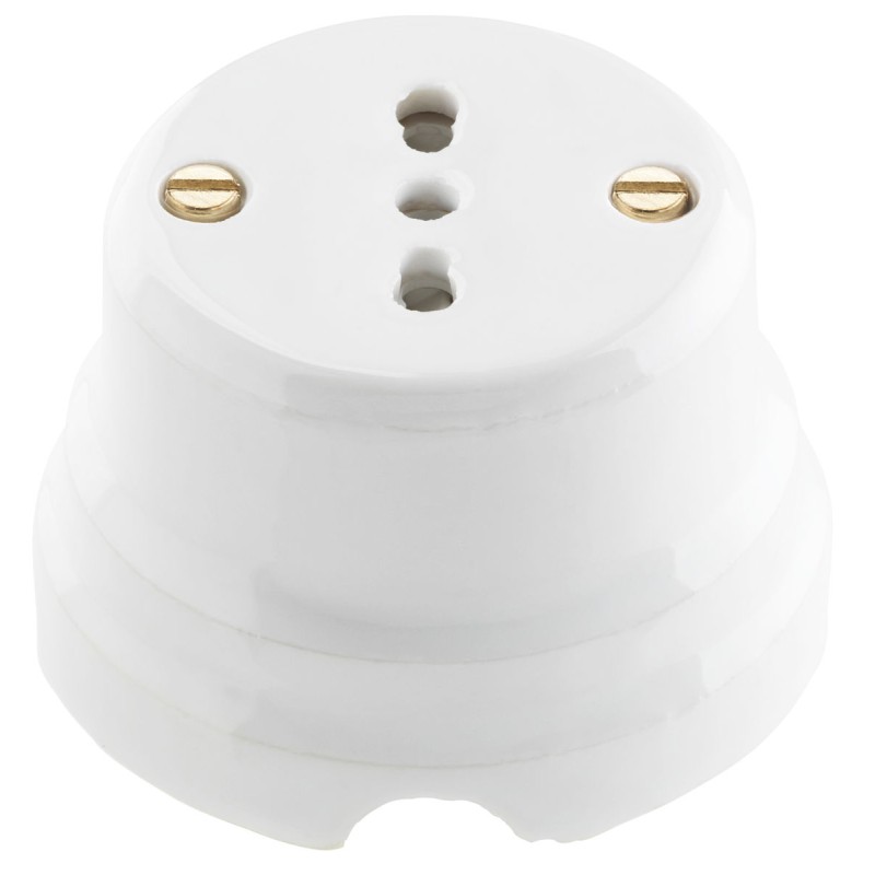 Presa porcellana bivalente  10A/16A  art. 8500 Le Prolunghe - C'era una volta